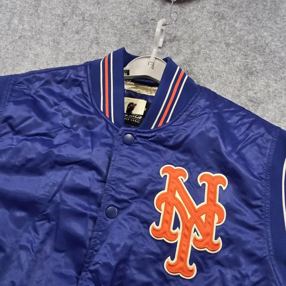 VTG New York Mets Jacket Mens Medium Blue‎ MLB Baseball Satin Varsity Starter